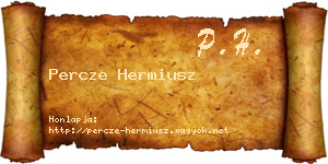 Percze Hermiusz névjegykártya